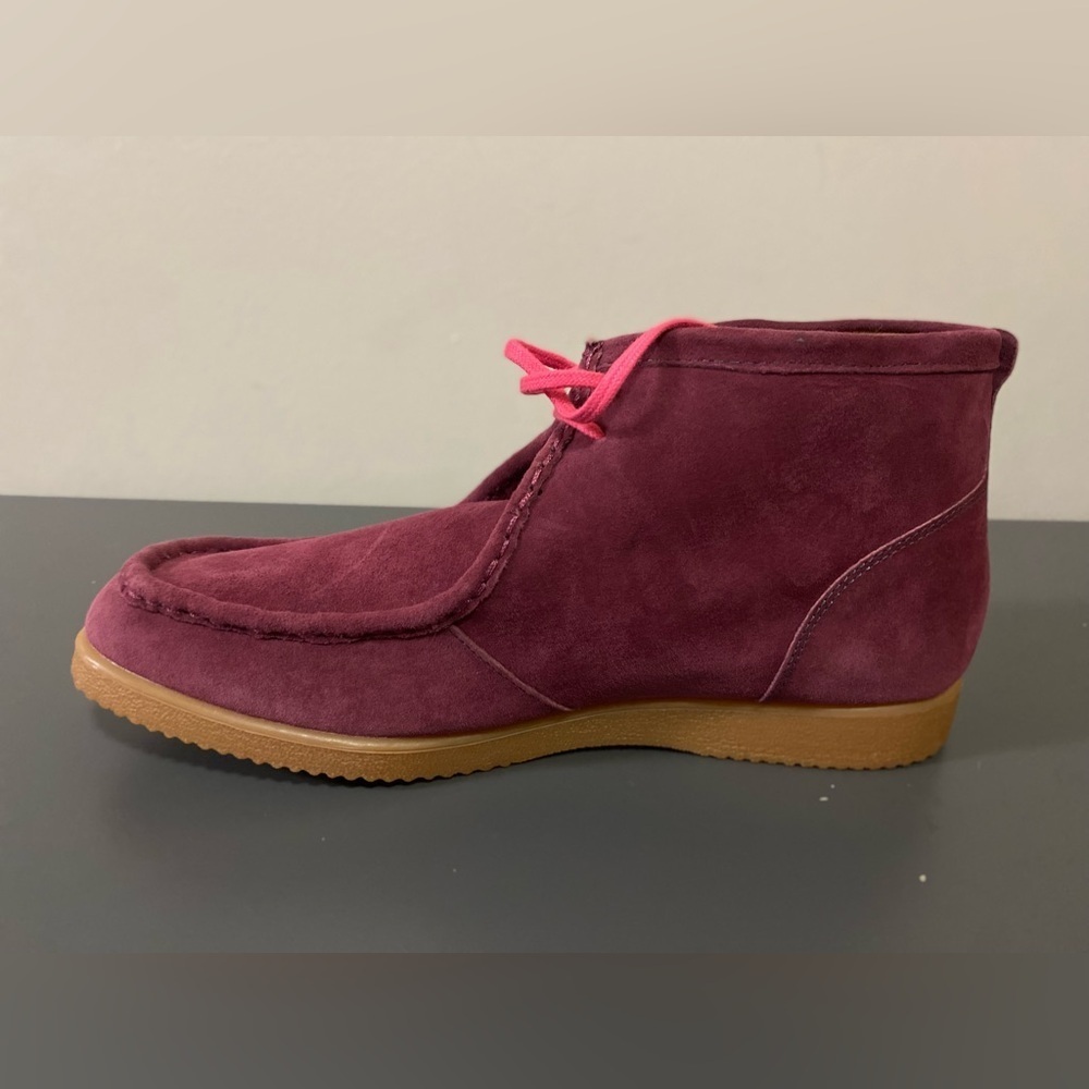 NWOT Hush Puppies Mens Bridgeport Wine Red Suede Chukka Boots US Size 13 - Picture 11 of 14